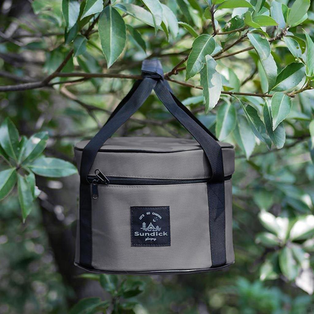 14L Capacity Camping Bag, Waterproof Durable with Side Pocket 7kg Load Bearing Outdoor Tableware