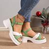 Summer 2026 New Solid Pleated Open Toe Fashionable Women Shoes Ladies Shoes One-word Buckle High Heels Women Water Proof Sandals