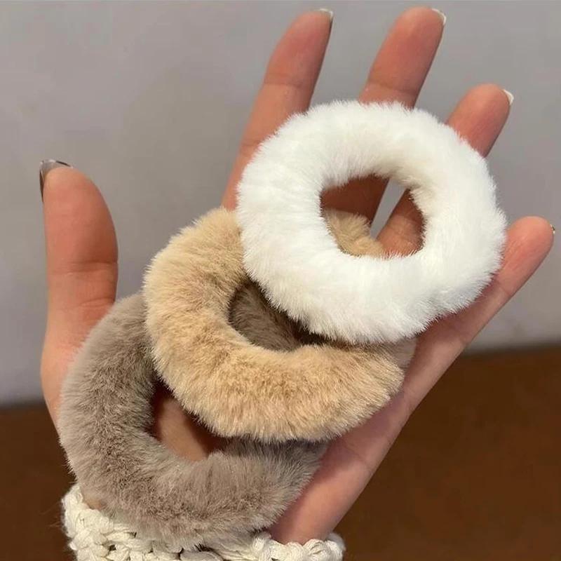 

New Elastic Rubber Bands Women Plush Hair Rope Candy Color Scrunchies Hair Tie Ponytail Holders Girl Kid Hair Accessories