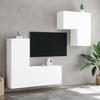 4 Piece White TV Wall Unit Wood Based Material