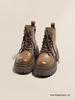Women's Genuine Leather Martin Boots - 2025 New British Style, 6CM Thick Sole, Height Increasing, Autumn/Winter Short Snow Boots