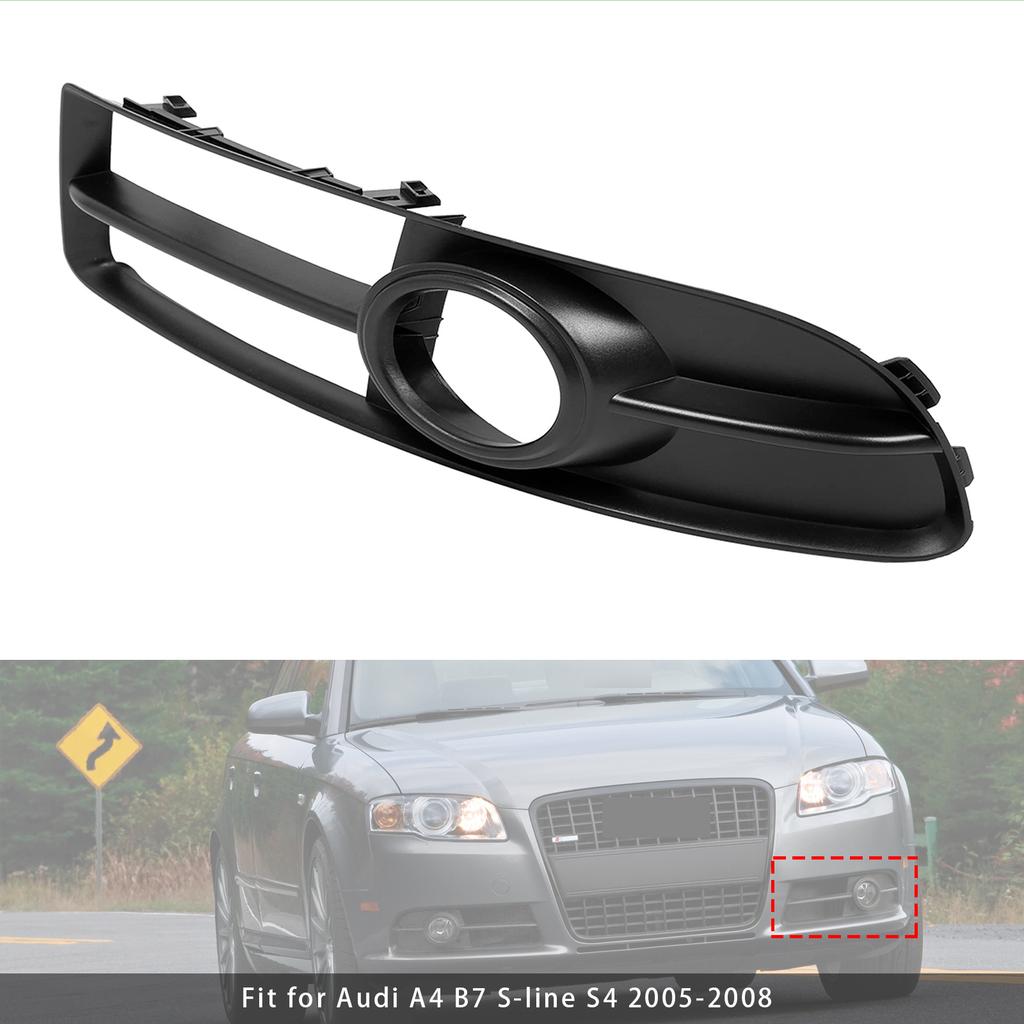 Front Left Side Bumper Grille Fog Light Grill For A4 B7 S-Line S4 2005-08