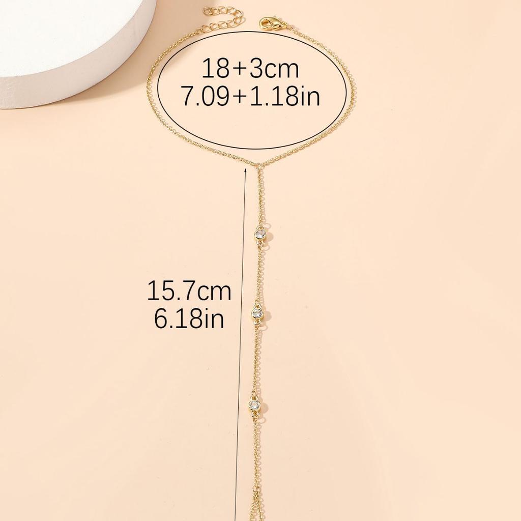 ZAKOL Fashion Women's Gold Color Hand Chain Bracelets With Crystal Exquisite Finger Bracelet Wedding Zircon