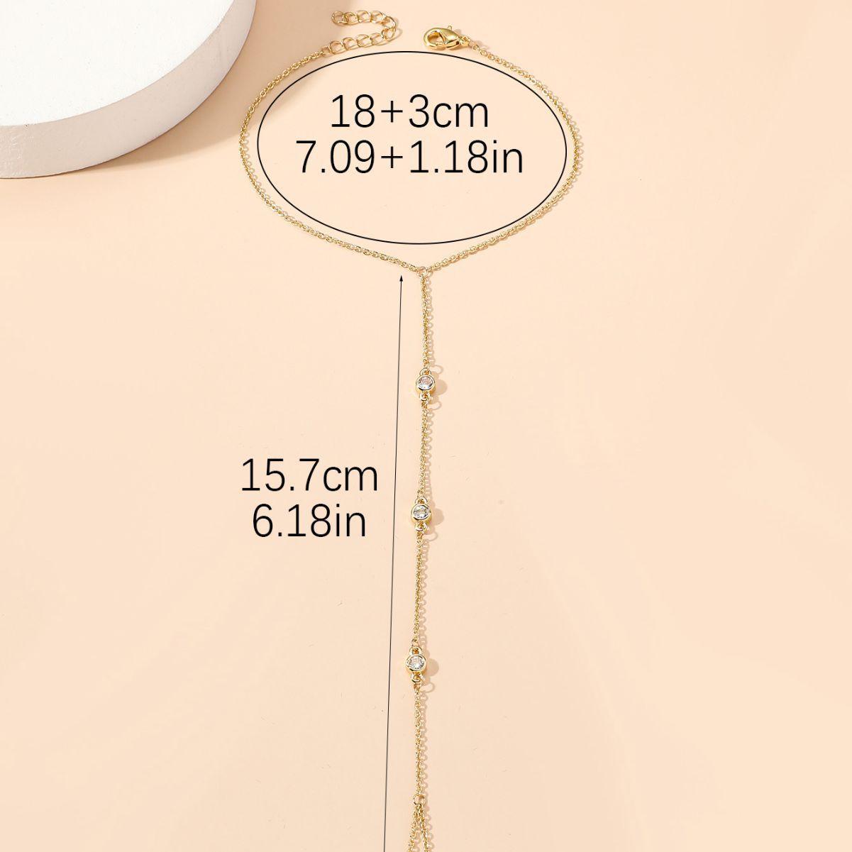 

ZAKOL Мода Женские Золотого Цвета Браслеты-Цепочки на Руку С Кристаллами Изысканный Браслет на Палец Свадебный Циркон