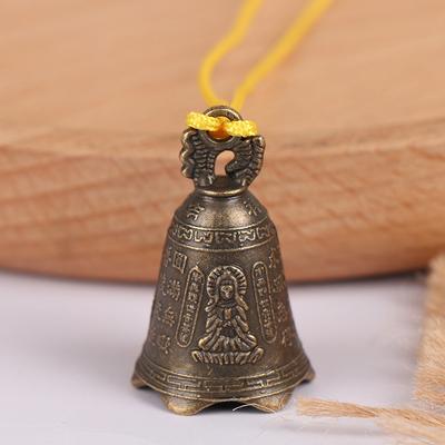 1Pc Antique Bell Chinese Mini Sculpture Pray Guanyin Buddha Bell Shui Feng Bell