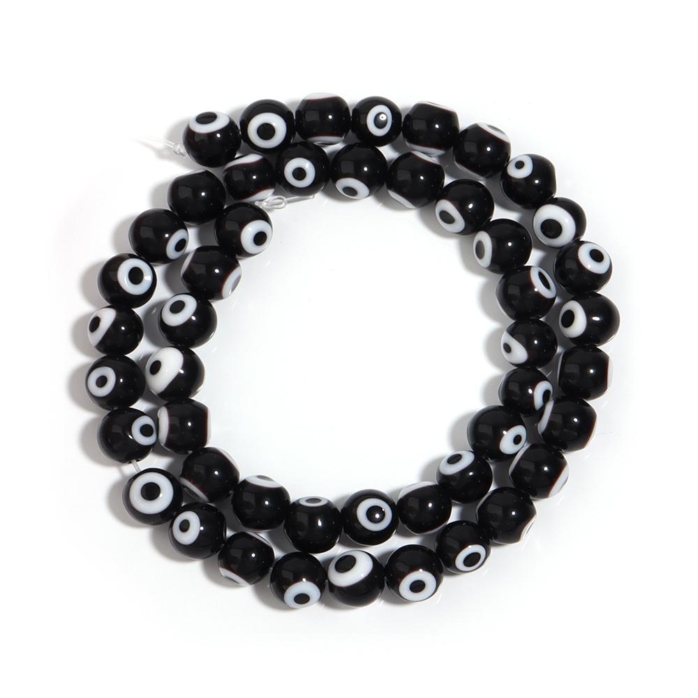 1 Strand Colorful Lampwork Beads Evil Eyes Round Loose Spacer Glass Beads For DIY Bracelet Necklace Jewelry Findings 4 6 8 10mm