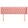 Headboard with Ears Pink 163 X 16 X 78 88 Cm Velvet