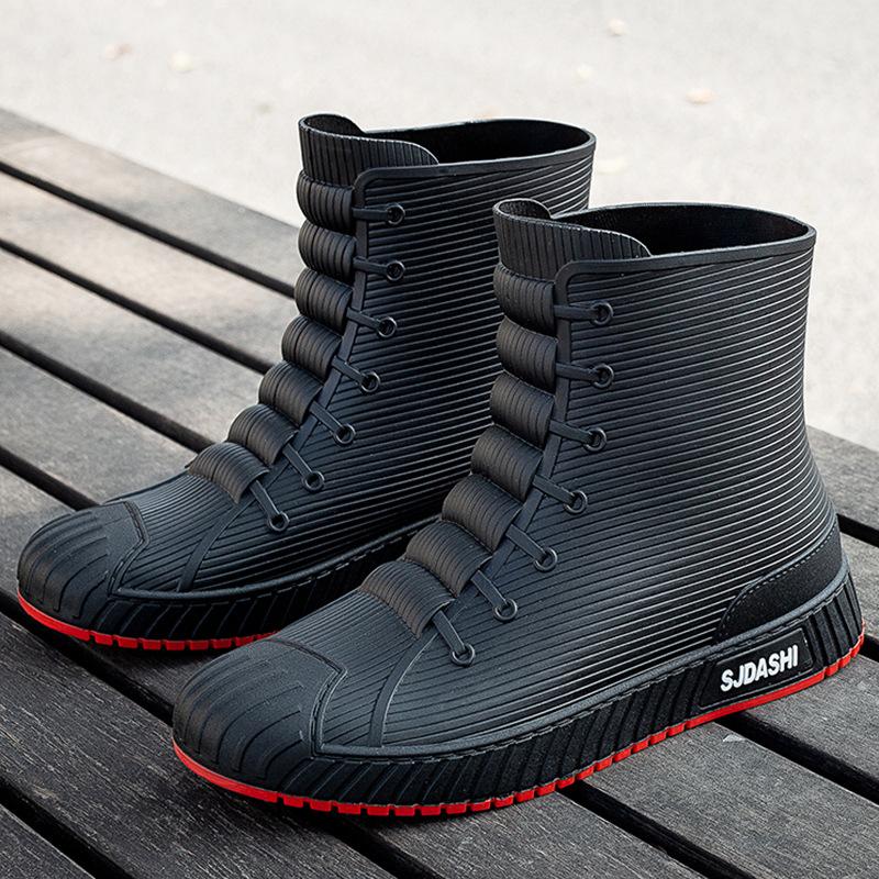 New fashion trend rain shoes men's short tube outer wear waterproof shoes couple's non-slip rain boots rubber shoes summer