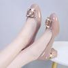 Damenschuhe Frauen niedlich süß runde Zehenpartie rosa Lackleder Frühling Slipper quadratischer Absatz Schuhe Dame lässig schwarze Pumps ba191
