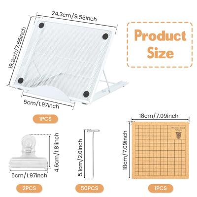 7x7In Macrame Board Set Softwood Macrame Board With Adjustable Holder with 50 T Pins 2 Clips Double Sided Macrame Project Board