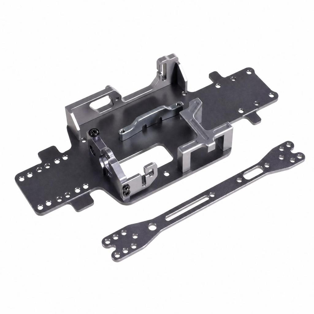 RC Car Anodized 1/28 Aluminum Chassis Rigid
