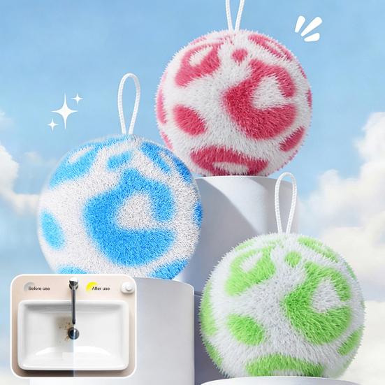 Temizleme Topu Yeniden Kullanılabilir Fiber Ovma Aparatı Çizmez Bulaşık Temizleme Topu Mutfak Banyo Muslukları Tezgahlar Leke Çıkarıcı