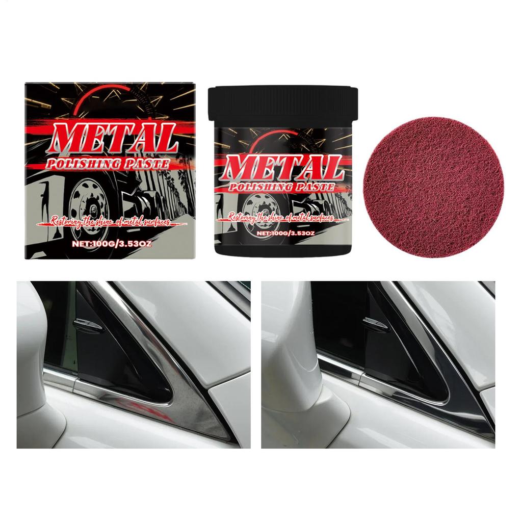 Car Metal Polishing Paste Chrome Restoration Automotive Maintenance Care Repair Cream Removes Oxidation Tarnish Stains