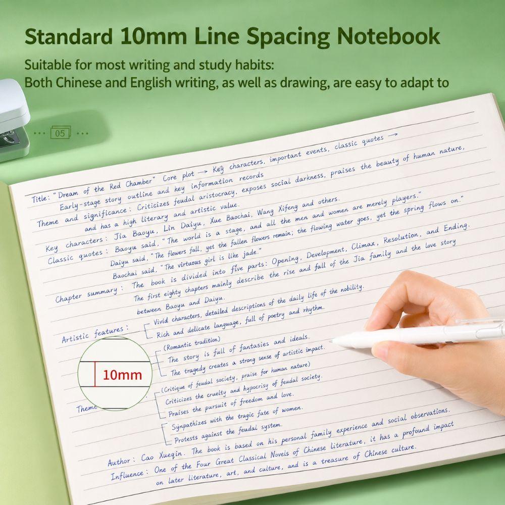 Wide Horizontal Lined Draft Notebook Thick Cream Paper Practice Paper Students