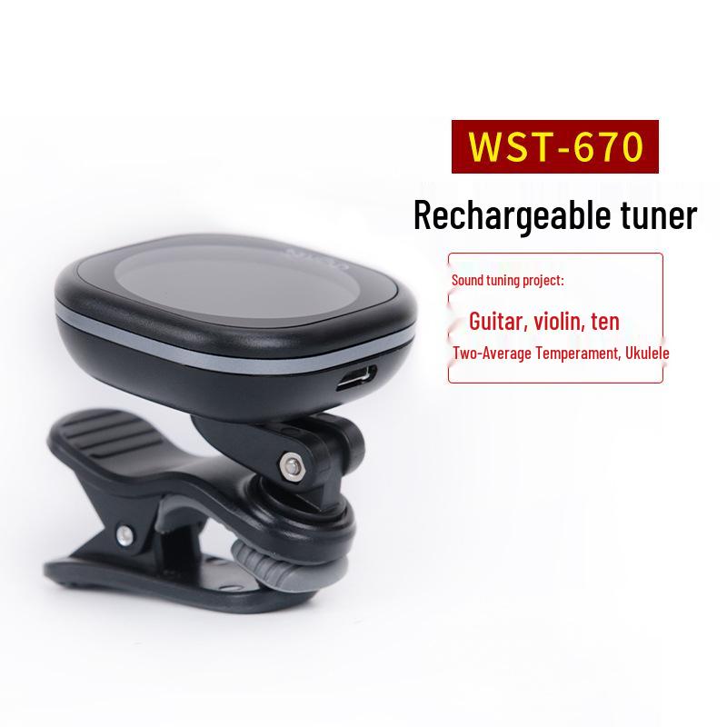 Little Angel High-Precision Rechargeable Tuner for Guitar, Ukulele, and Violin чёрный