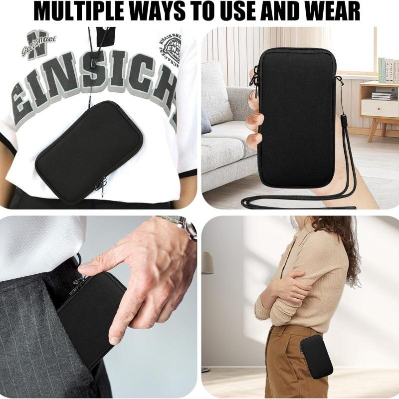 Mens Women Universal Shoulder Strap Neoprene Zipper Mobile Phone Bag Case For iPhone Samsung Xiaomi Smart phone Shockproof Pouch