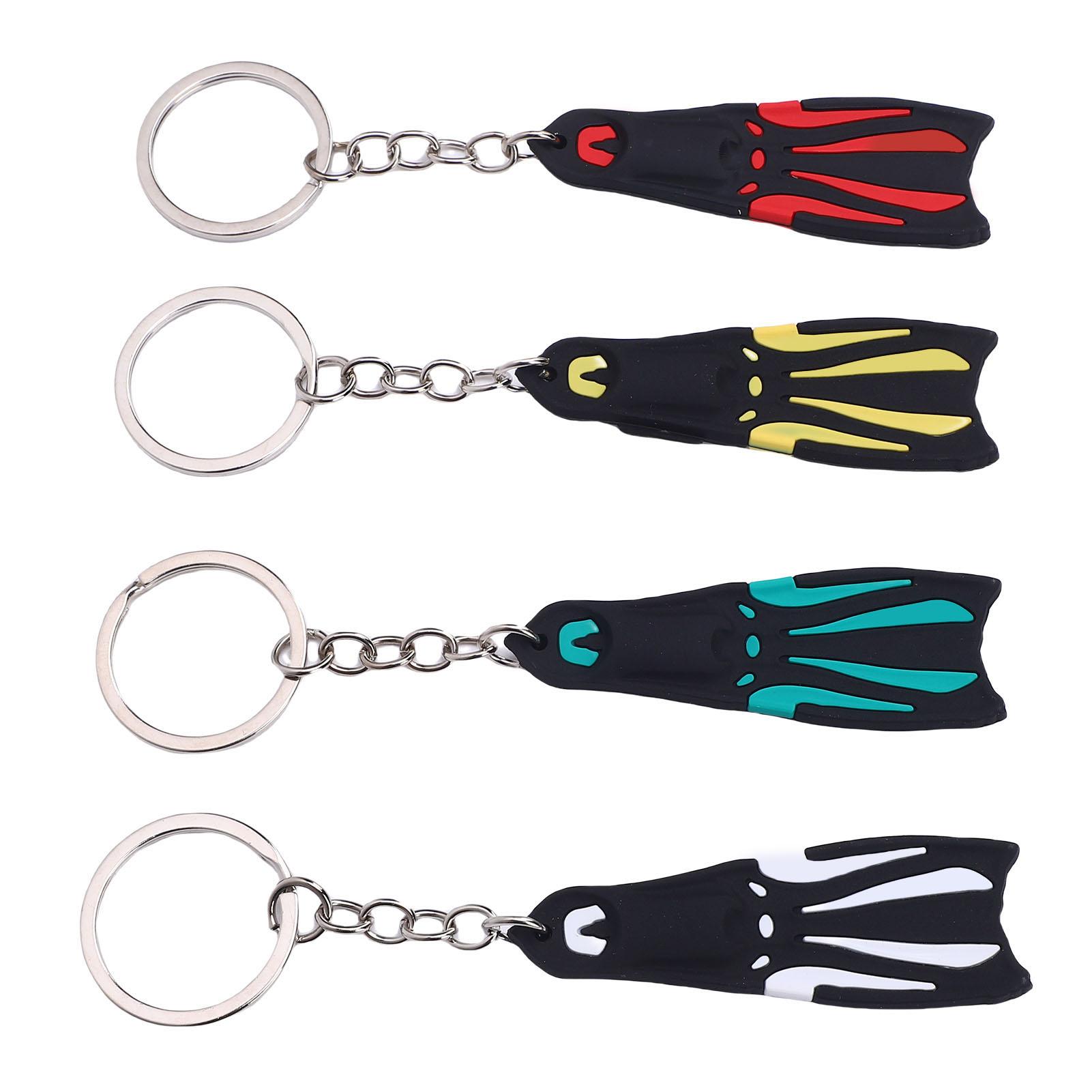 

4 шт. Брелок-подвеска в виде ласты для дайвинга, силиконовая подвеска-брелок в виде ласты для дайвинга для кошельков, телефонов, сумок