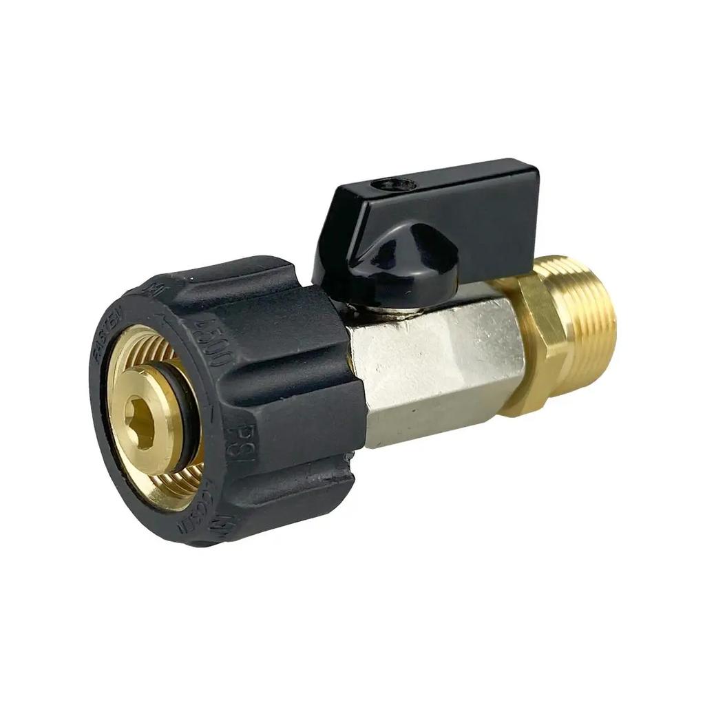 High Pressure Wash M22 Swivel Connnector With Ball Valve Switch On/off Function For Water Outlet Or Wash Gun