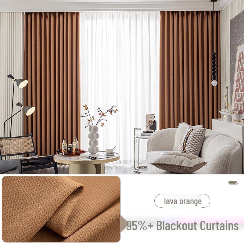 2025 Dual-Sided Blackout Curtains - Rice Grain & Pea Cotton for Living Room, Bedroom, Balcony