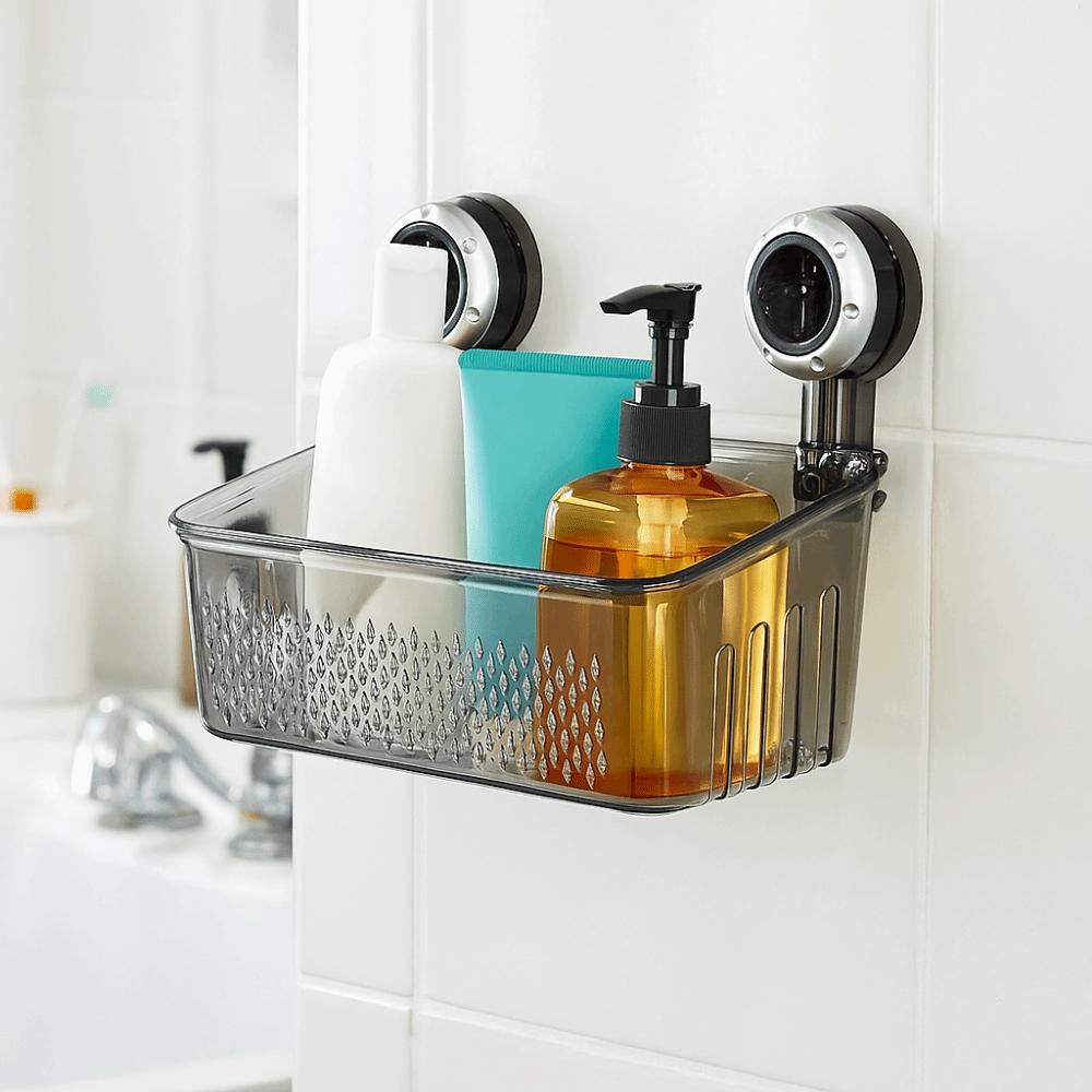 Transparent Draining Basket Large Capacity Wall Mounted Storage Rack Makeup Organizer  for Home