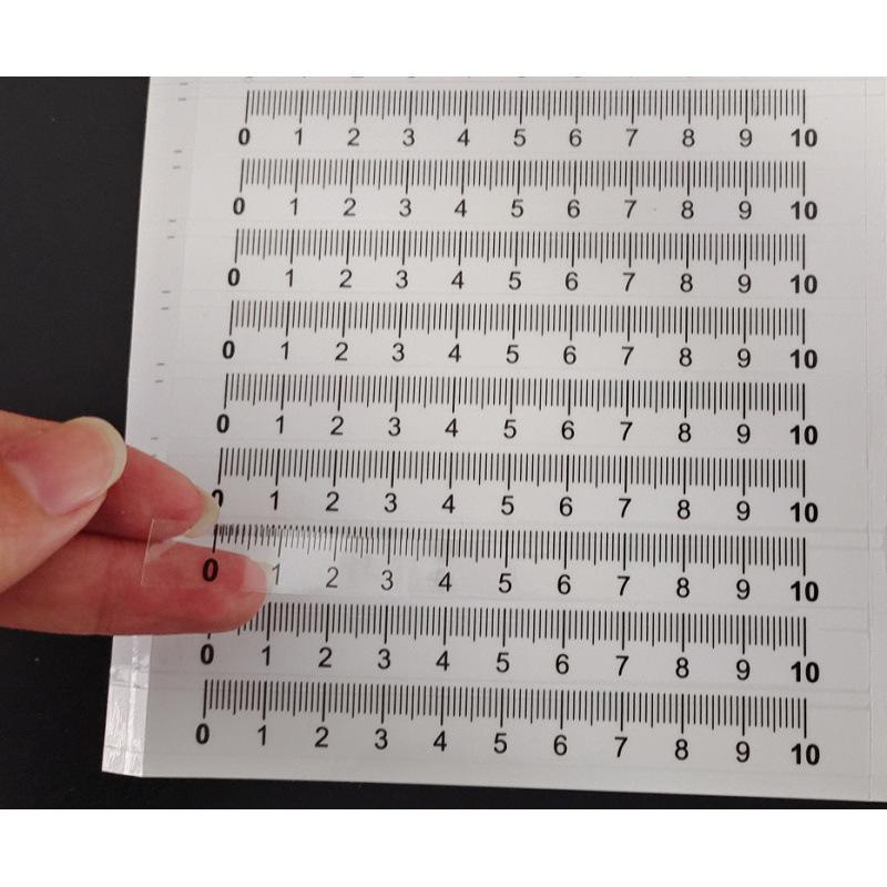Waterproof Self-Adhesive Scale Ruler Sticker - Midpoint Measurement Marker.