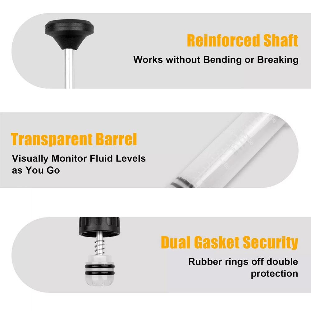 Manual Oil Change Syringe Pump Hose Car Oil Fluid Extractor Filler Auto Maintenance For Extracting Filling Power Steering Fluid