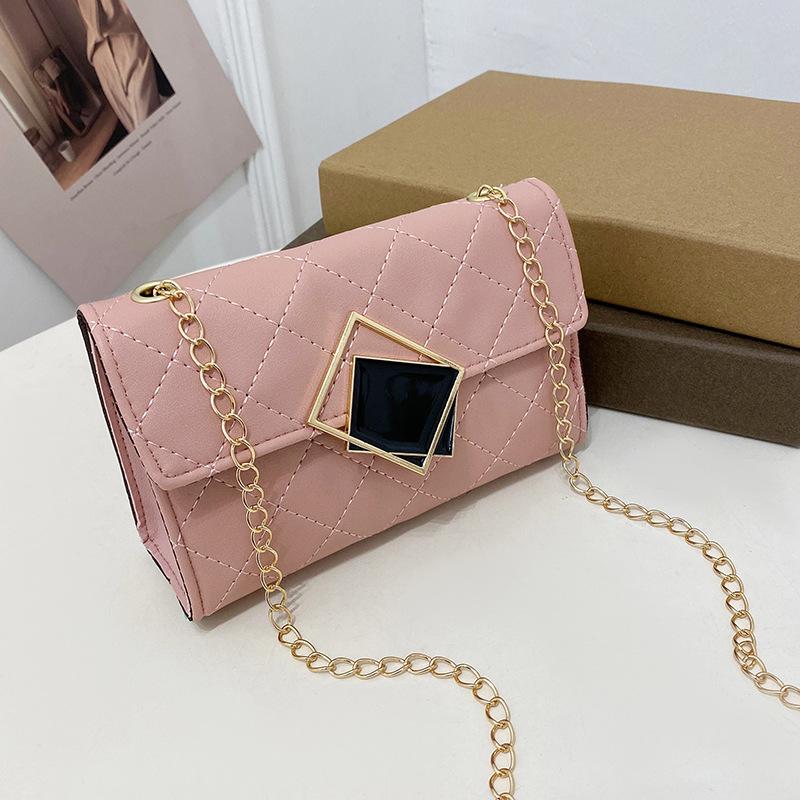 Diamond Embroidered Grid One Shoulder Bag for Women  Small Square Bag  Casual Crossbody Bag  High-end Feeling  New Fashion