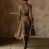 Women Black White Geometric Print V Neck Bell Sleeve Asymmetrical Hem Maxi Dress