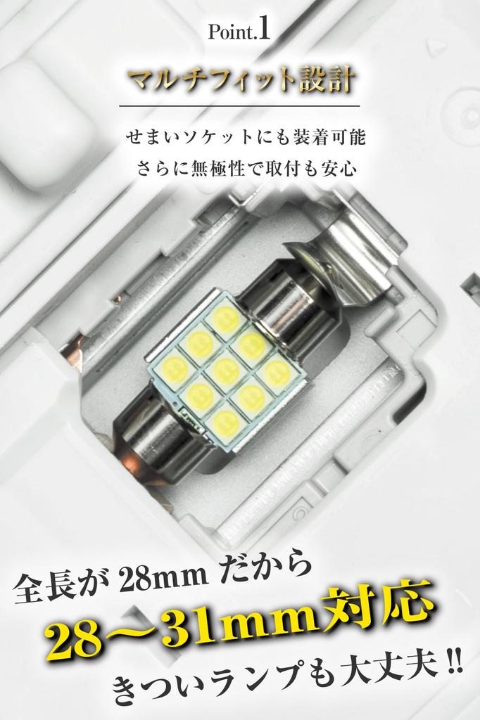 Bubu-Material T10 31 Mm LED Room Lamp, Blue, Explosive Light, 1.1 Inches (28 Mm),