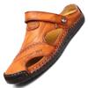 Men's Leather Sandals Comfortable Black Rubber Sandals Slippers Classic Fashion Outdoor Casual Sandals for Men Shoes