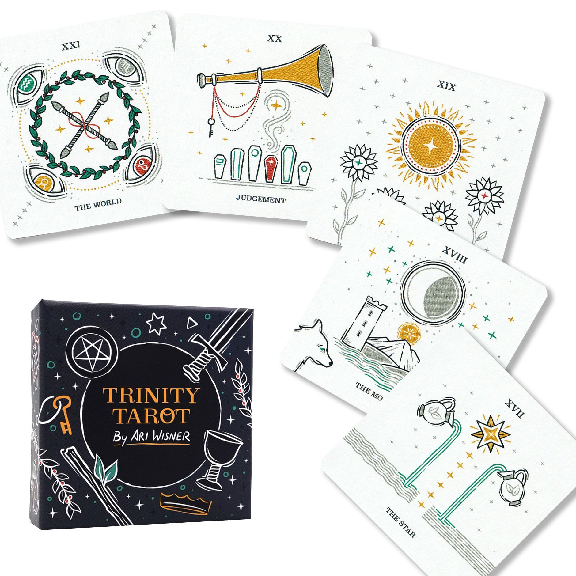 Trinity Tarot, a genuine FLATLAND tarot deck with 78 cards and a Japanese instruction booklet.