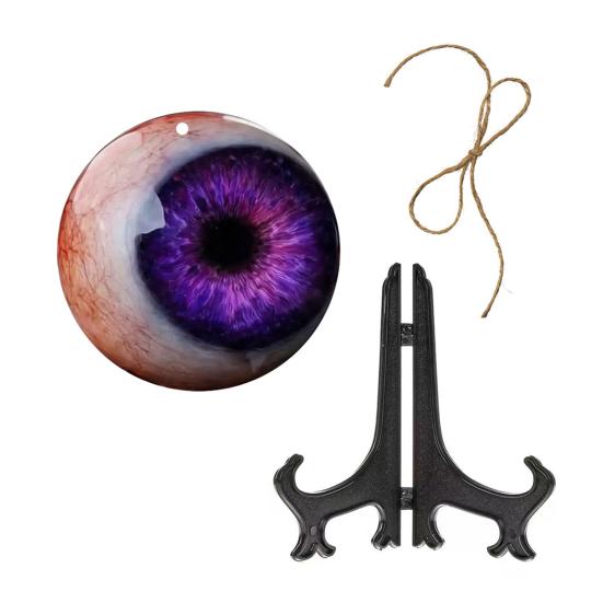 Realistische gotische Augapfel-Dekoration, 2D-Tischdekoration mit Ständer, Horror-Geschenk für Liebhaber düsterer Fantasy-Kunst, Halloween-Dekoration