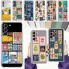 Telefoonhoesje Voor Samsung Galaxy S26 S25 S24 S23 S22 Ultra S20 S21 FE 5G Plus Zacht Transparant Hoesje Vintage Postzegel Puzzel