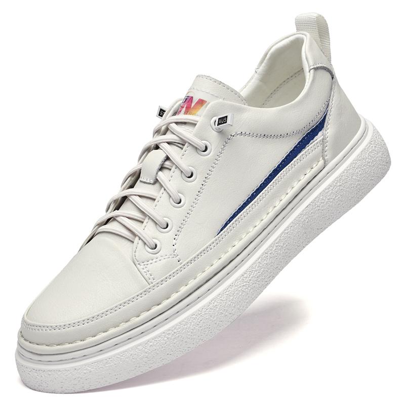 

Дышащие модные кроссовки на шнуровке из натуральной кожи, новые туфли на плоской подошве, мужские удобные спортивные кроссовки для бега на открытом воздухе, обувь для скейтбординга, мужская обувь 46 белый