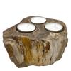 Petrified Wood Tealight Candle Holders Set of 3