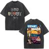 Rapper Bad Bunny Face Vintage Washed Tshirt Debi Tirar Mas Fotos DTMF World Tour  T Shirts Mens Fashion Hip Hop Tshirts