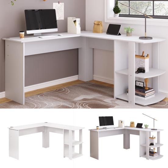Bookcase with Casters, Mobile Sideboard with Pull-Out Side Drawer, Large Casters, Edge Protection, Reversible Left/Right Configuration - Storage