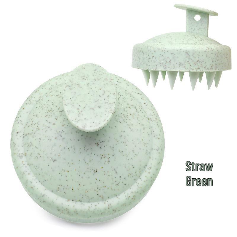 Eco-Friendly Wheat Straw Scalp Massager: Soft Rubber Shampoo Brush for Men & Women