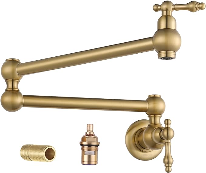 720 Degree Folding Brass Kitchen Taps Mixer Gold Cold Water Mixers Flexible Faucet Wall-mounted Kitchen Sink Faucet