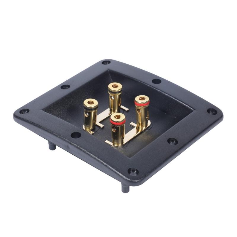 4Way Rectangle Speaker Terminal Box ABS Durability Flame Retardant ABS Highly power Black Binding Post for Audios Systems