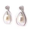 Les Trésors De Lily [J8619] - Boucles Argent 'Sissi' blanc argenté (rhodié) - 20x11 mm