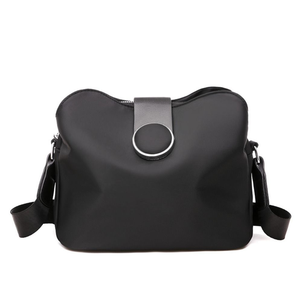 Solid Color Nylon Shoulder Bag Korean Style Canvas Bucket Bag Fashion Women Crossbody Bag  Student