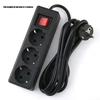 1Pcs Light Switch With Extension Cable 2/3/5 Meters Eu Home Standard German Type Power Strip 3/4/5 Sockets In Row Flat Adapter
