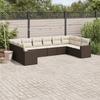 VidaXL Garden Lounge Set with Cushions 10 Pcs, Patio Sofas, Patio Furniture Set, Outdoor Furniture, Brown 3251810