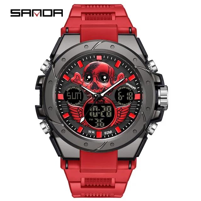 Sanda 6087 New Men's Digital Watch High Quality Multi-functional Quartz Movtt Calendar Week Waterproof Men's Watches for Sports