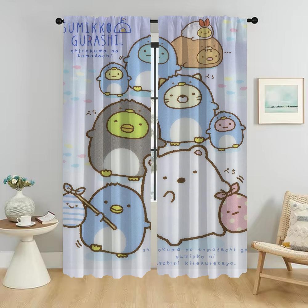 

Шторы Sumikko Gurashi для детской комнаты, затемняющие шторы для комнаты, 2 панели, шторы для домашнего интерьера, оттенки, украшение на Хэллоуин, гостиная W50xH70cmx2pcs-CL