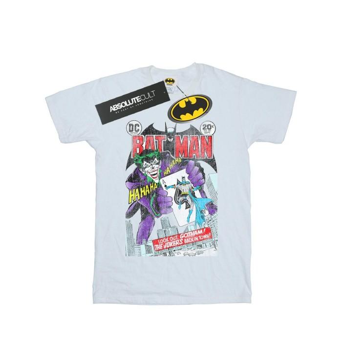DC Comics Womens/Ladies Batman Joker Playing Card Cover Cotton Boyfriend T-Shirt