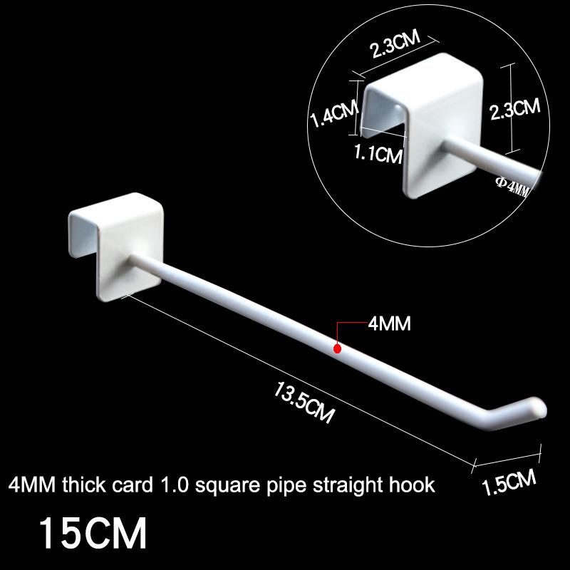 10PCS Retail Shop Peg Goods Display Shelf Supermarket Hanger Hooks Multi-Purpose Square Tube Rack Punch-free Hooks