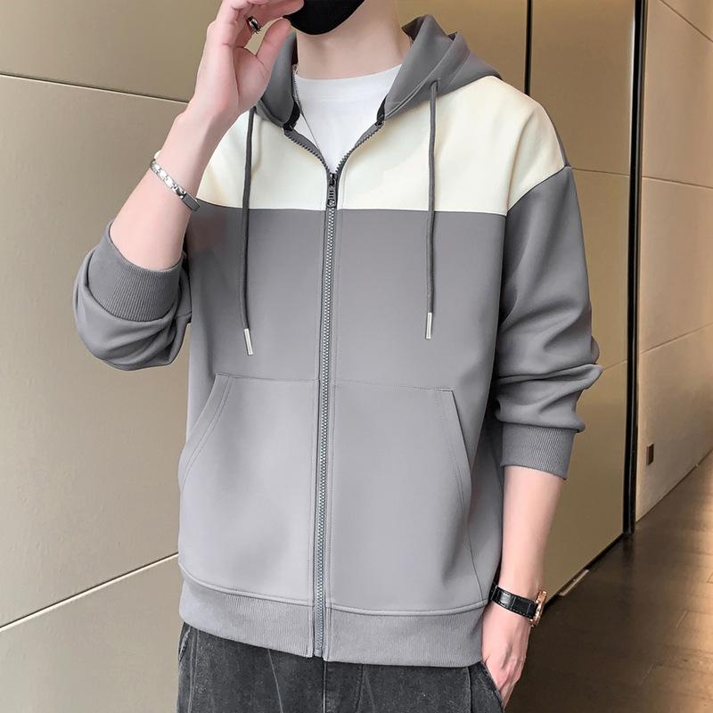 Spring and Autumn New Men's Hoodie All Young Handsome Long-sleeved T-shirt Cardigan Hoodie Base Shirt