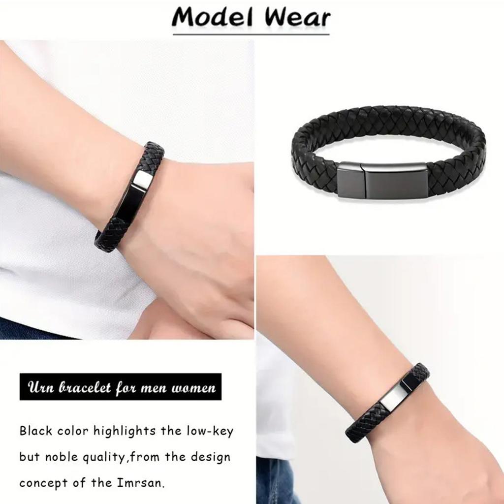 Adjustable Cremation Bracelet for Ashes 2PCS Memorial Keepsake Braided Urn Bracelet Memory Jewelry For Men And Women